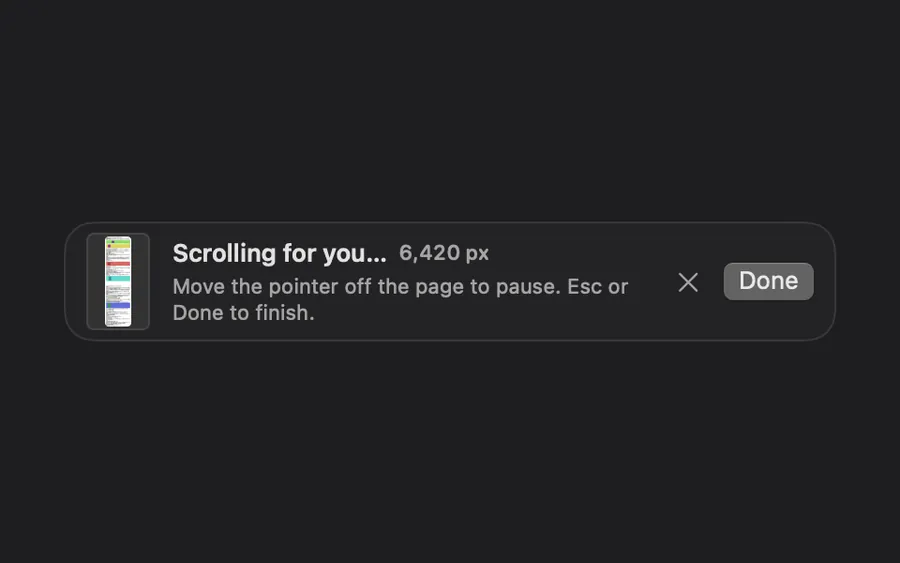 스크롤 캡처: “Scrolling for you…”, 지금까지 6,420 px