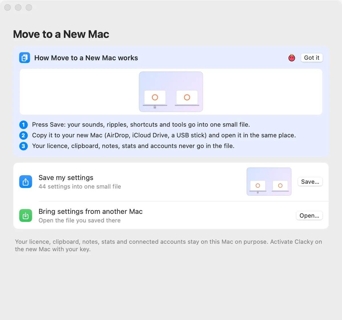 Move to a New Mac in Clacky