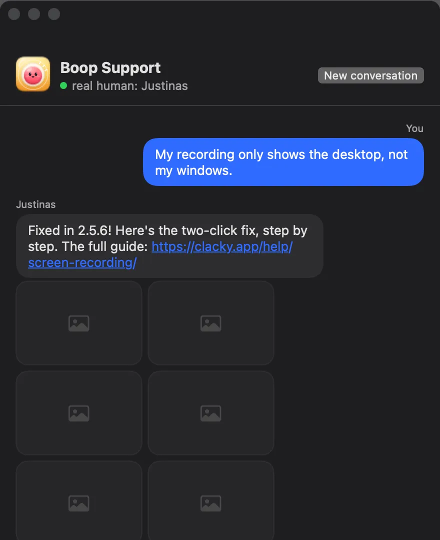 Clacky의 Boop Support