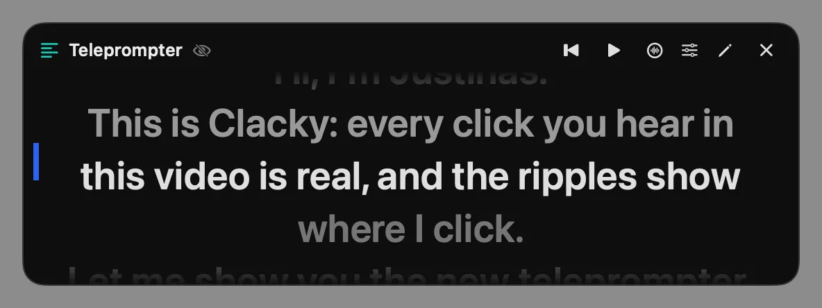 Teleprompter in Clacky